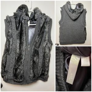 Faux fur hood vest